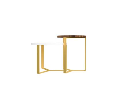 MESAS AUXILIARES REDONDAS COM ESTRUCTURA METÁLICA